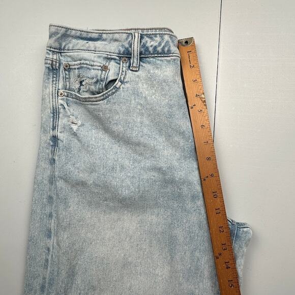 American Eagle Jeans Womens 12 XLong Blue Super High Rise Baggy Wide Leg Stretch - Picture 11 of 14